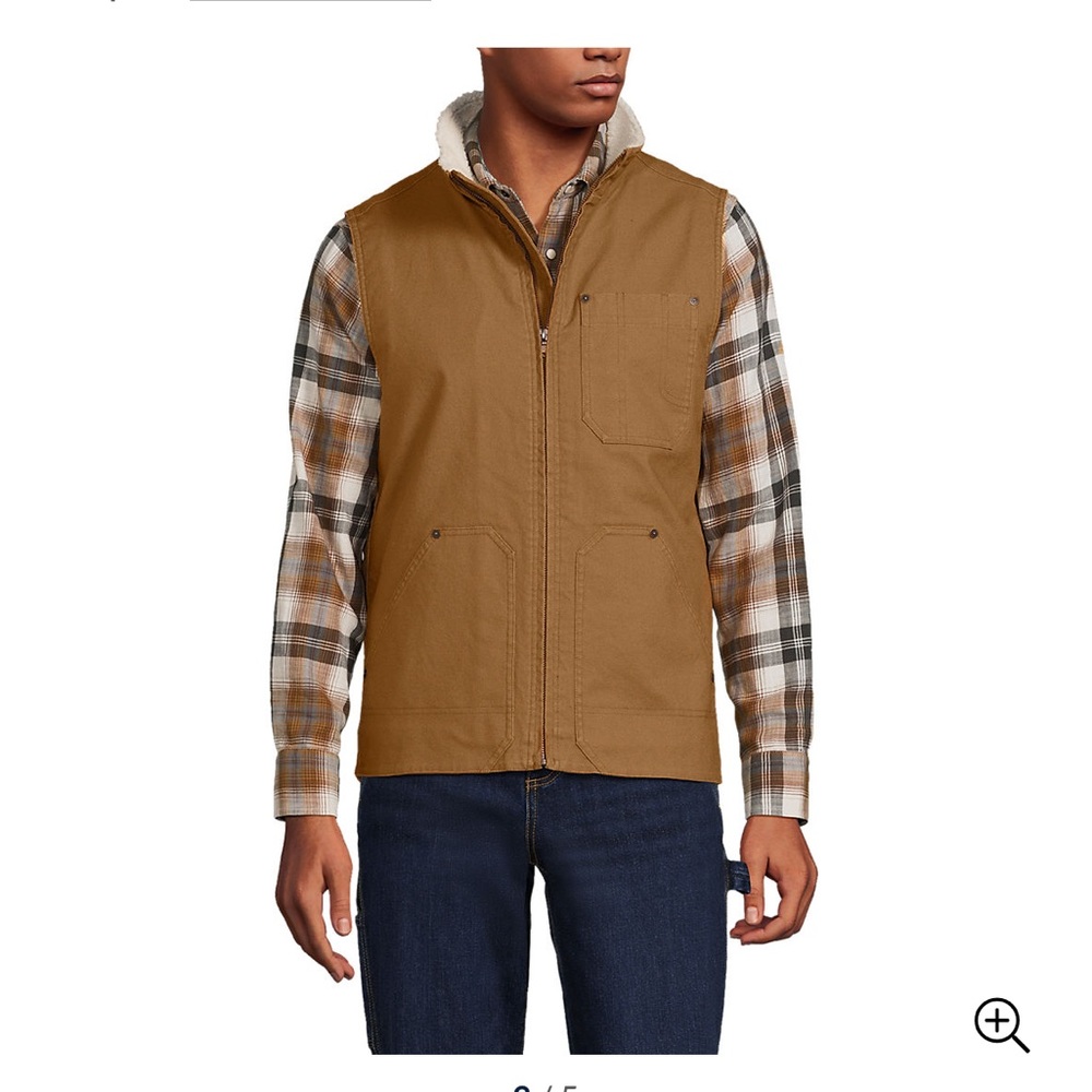 NWT Lands End Sherpa Lined Vest